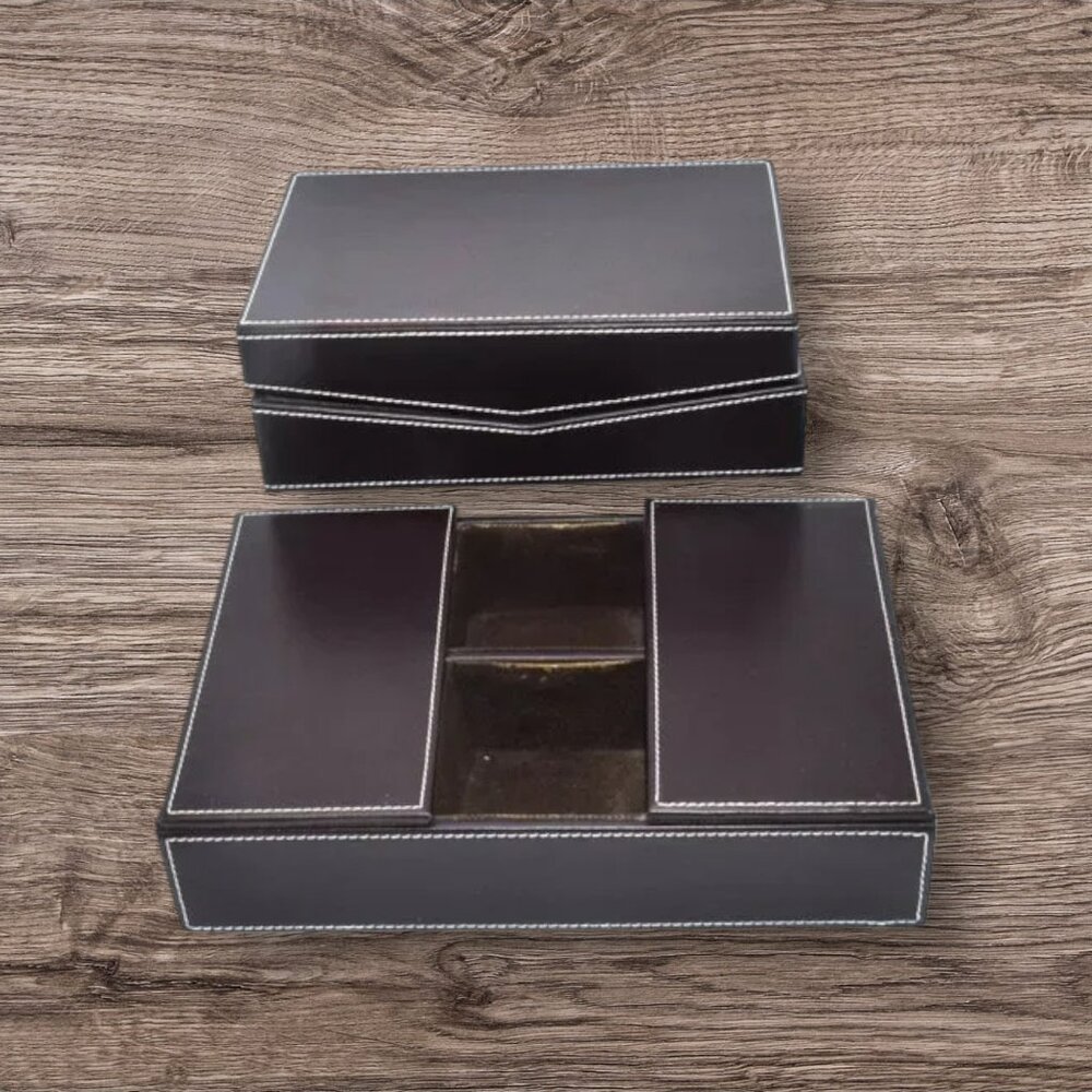 Leatherette Valet Set Dresser Jewelry Cuff Links